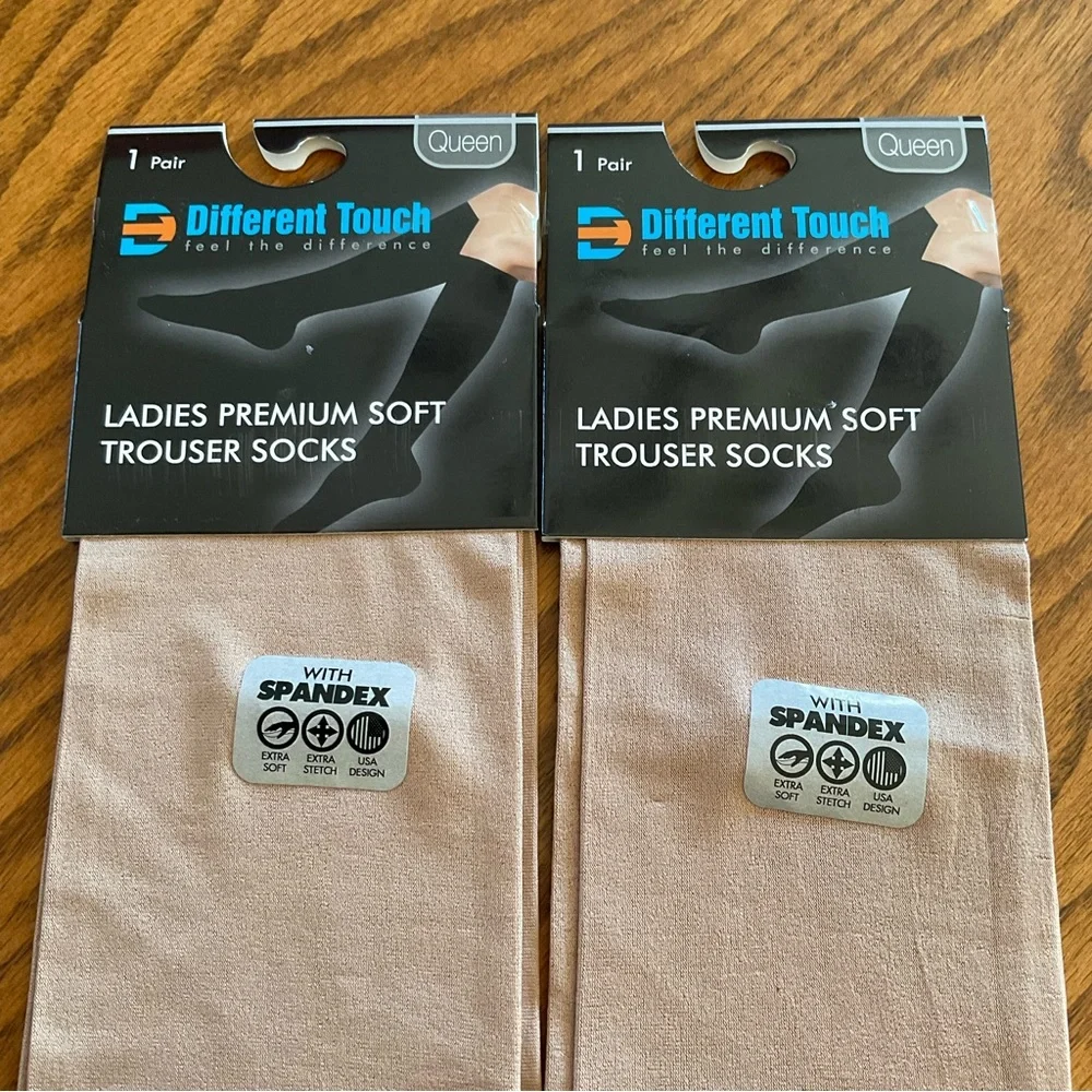 Different Touch Ladies Premium Soft Trouser Socks - Sz Queen - 2 Pair